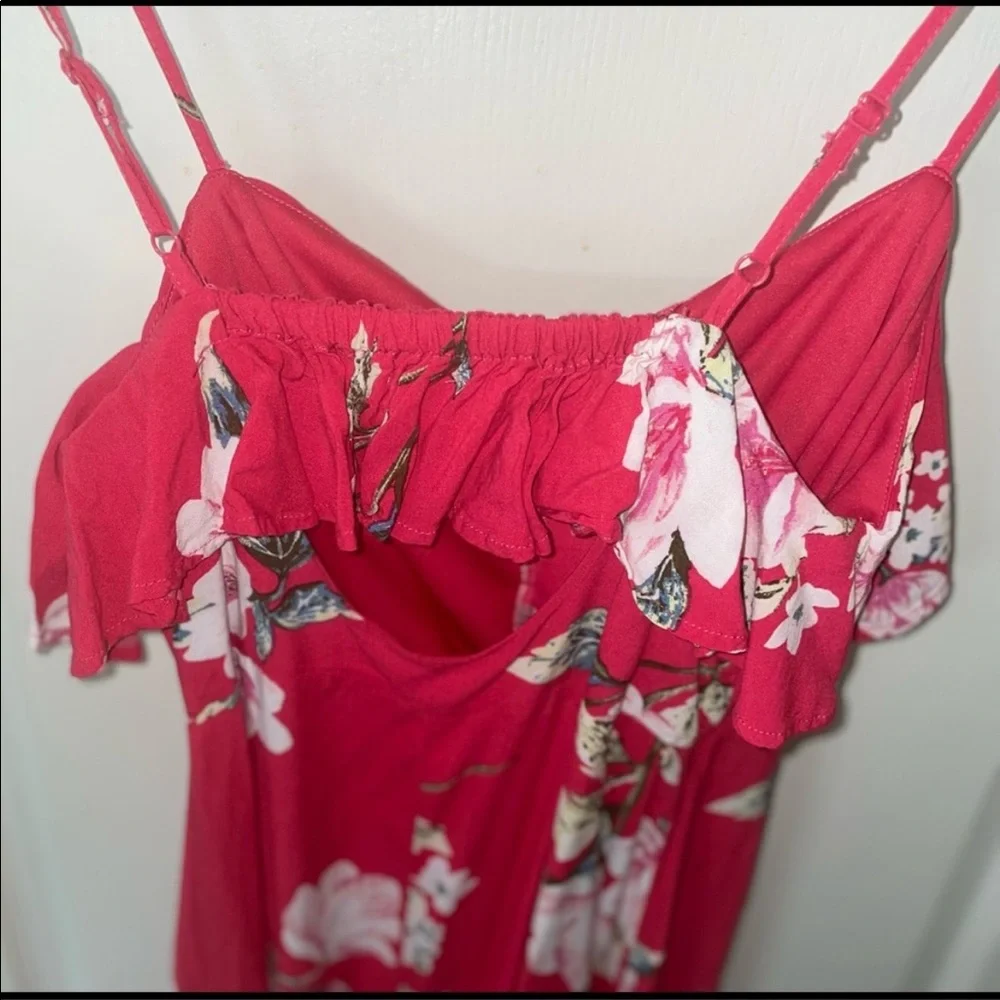 Beautiful Band of Gypsies red floral buttoned dress size Small - Picture 8 of 15